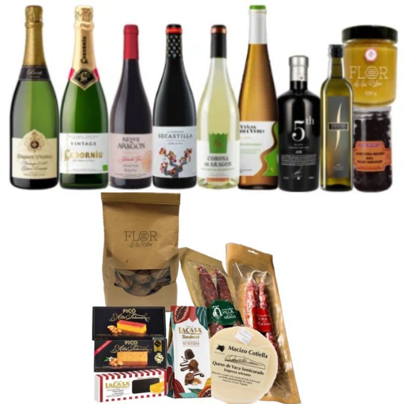 Lote de Navidad 331 con ginebra, cava y vino