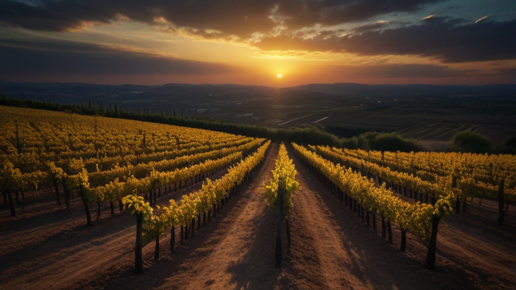 viñedos al atardecer